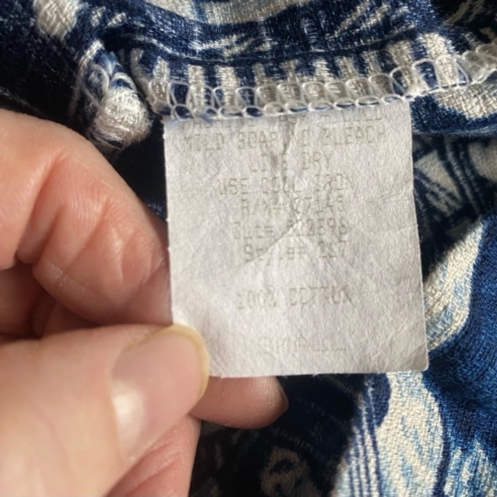 Vintage Hilo Hattie Women’s Hawaiian Blue White Cotton Halter Top Festival SMALL - Picture 6 of 10